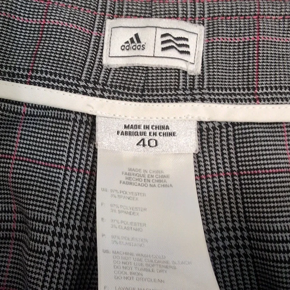 Adidas Men's Climalite Gray Houndstooth Plaid Golf Shorts Size 40x10 Lightweight
